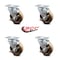 Service Caster 4 Inch High Temp Phenolic Wheel Swivel Top Plate Caster Set with Brake SCC SCC-20S414-PHRHT-TLB-4 - alternate 6